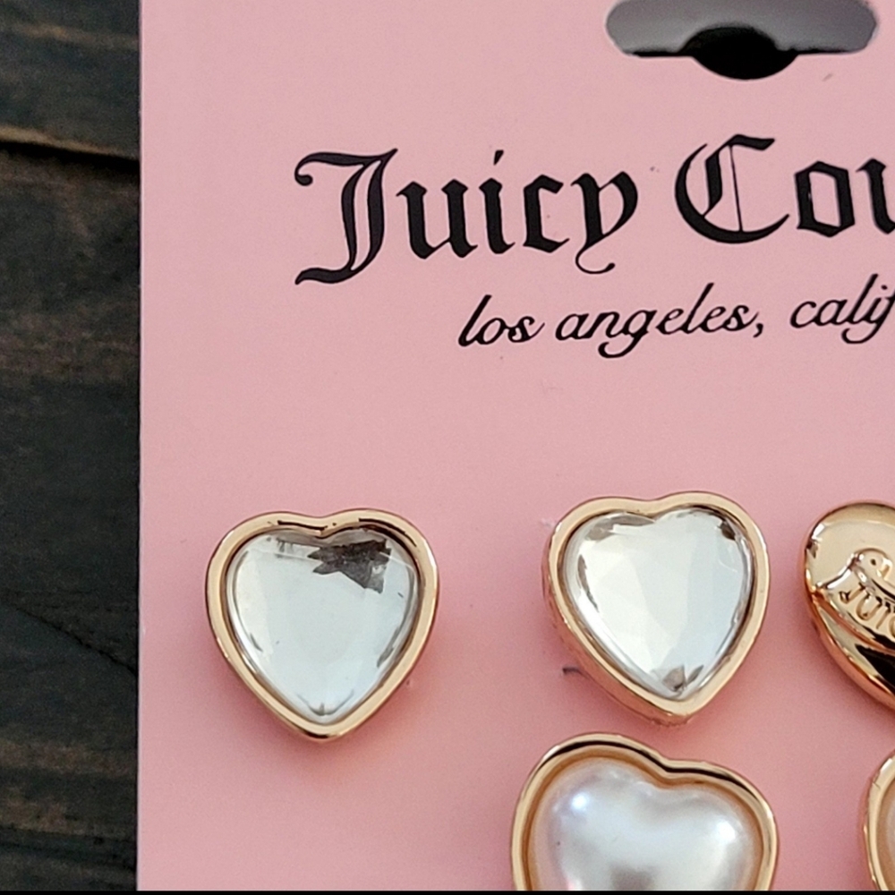 NEW Juicy Couture Earrings Heart Crown - Picture 3 of 5